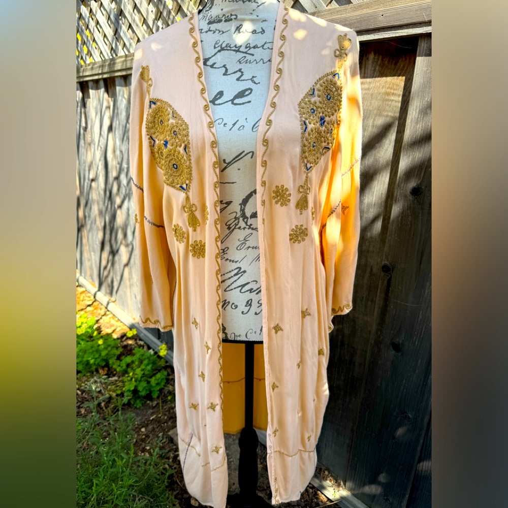 Free People embroidered robe size small